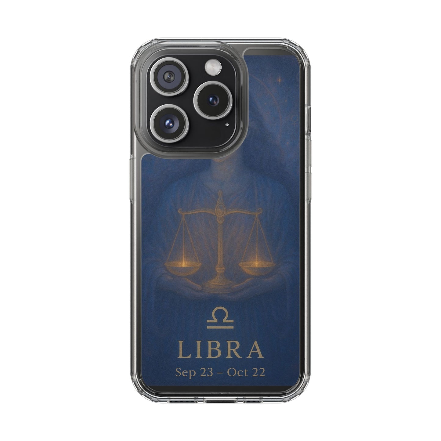 Libra Zodiac Clear Phone Case — Astrological Scales Design (Sep 23–Oct 22)