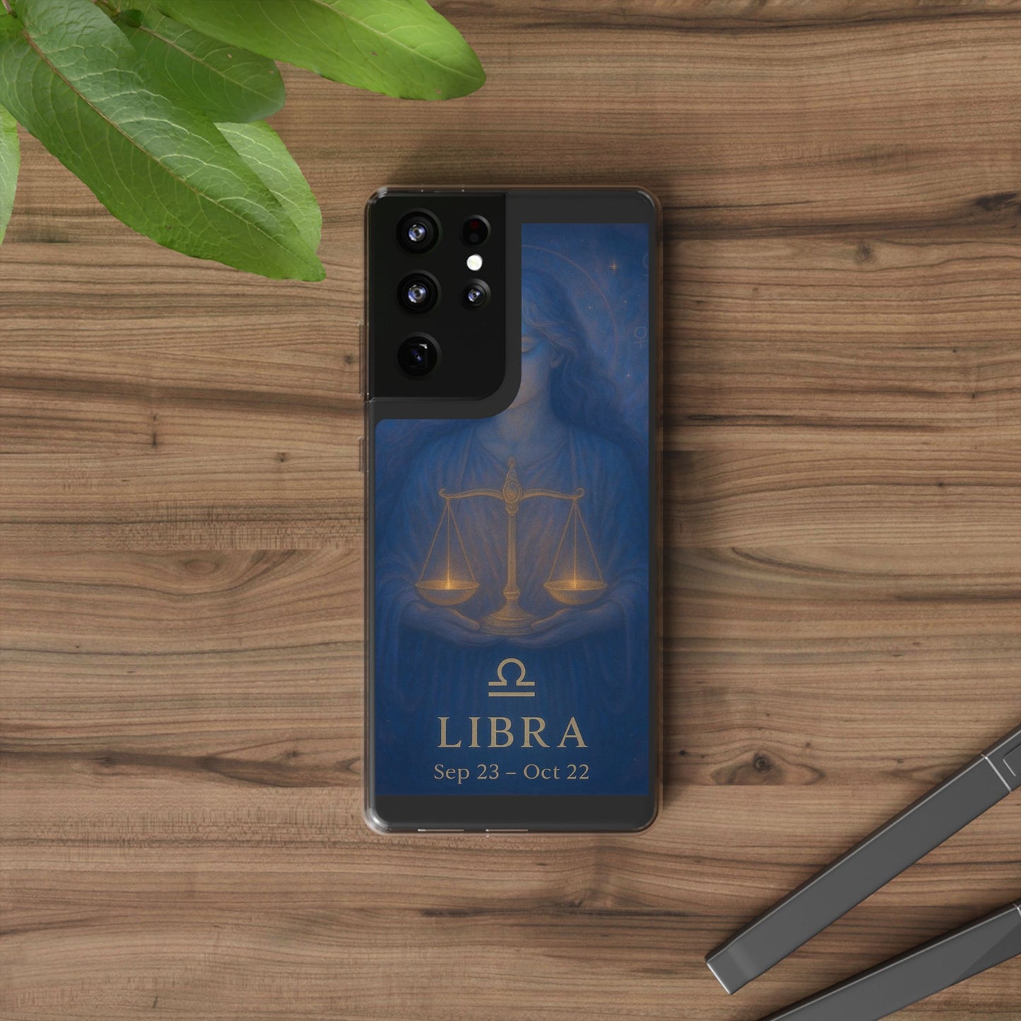Libra Zodiac Clear Phone Case — Astrological Scales Design (Sep 23–Oct 22)