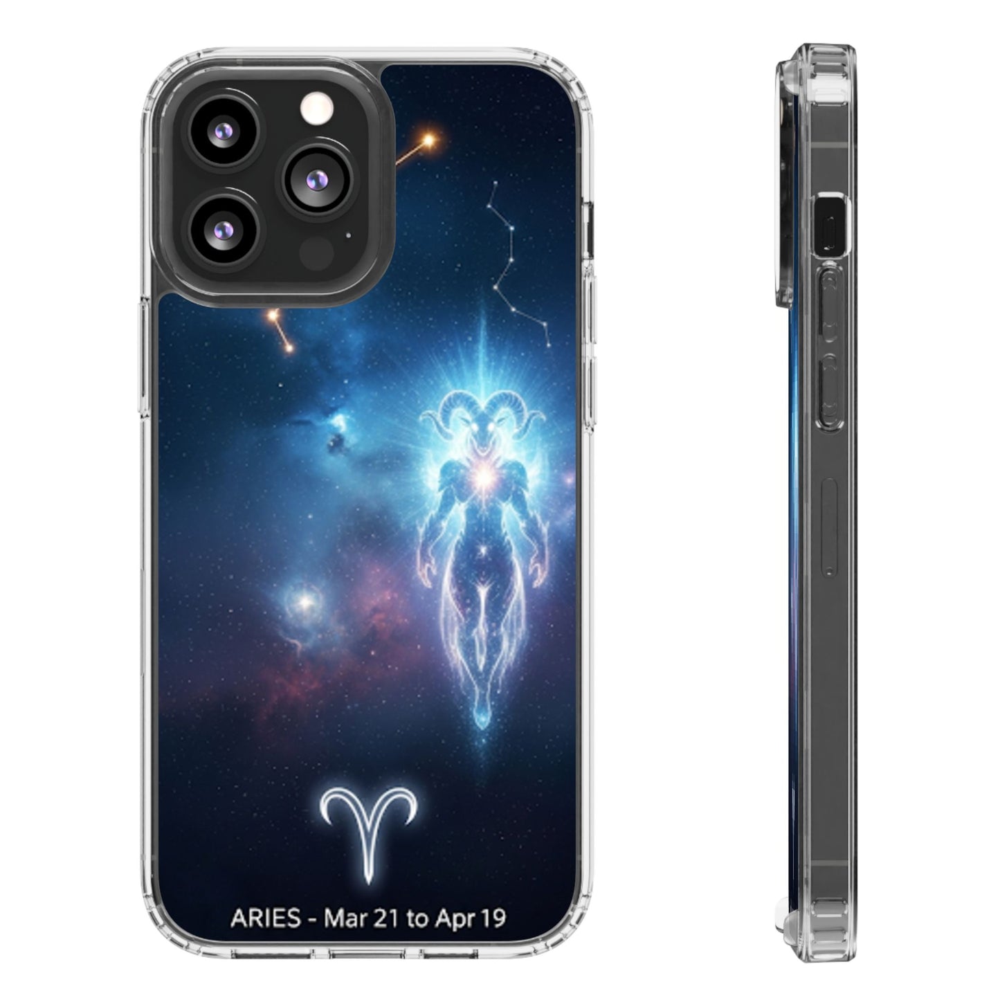 Aries Astrology Clear Phone Case — Impact‑Resistant Zodiac Design