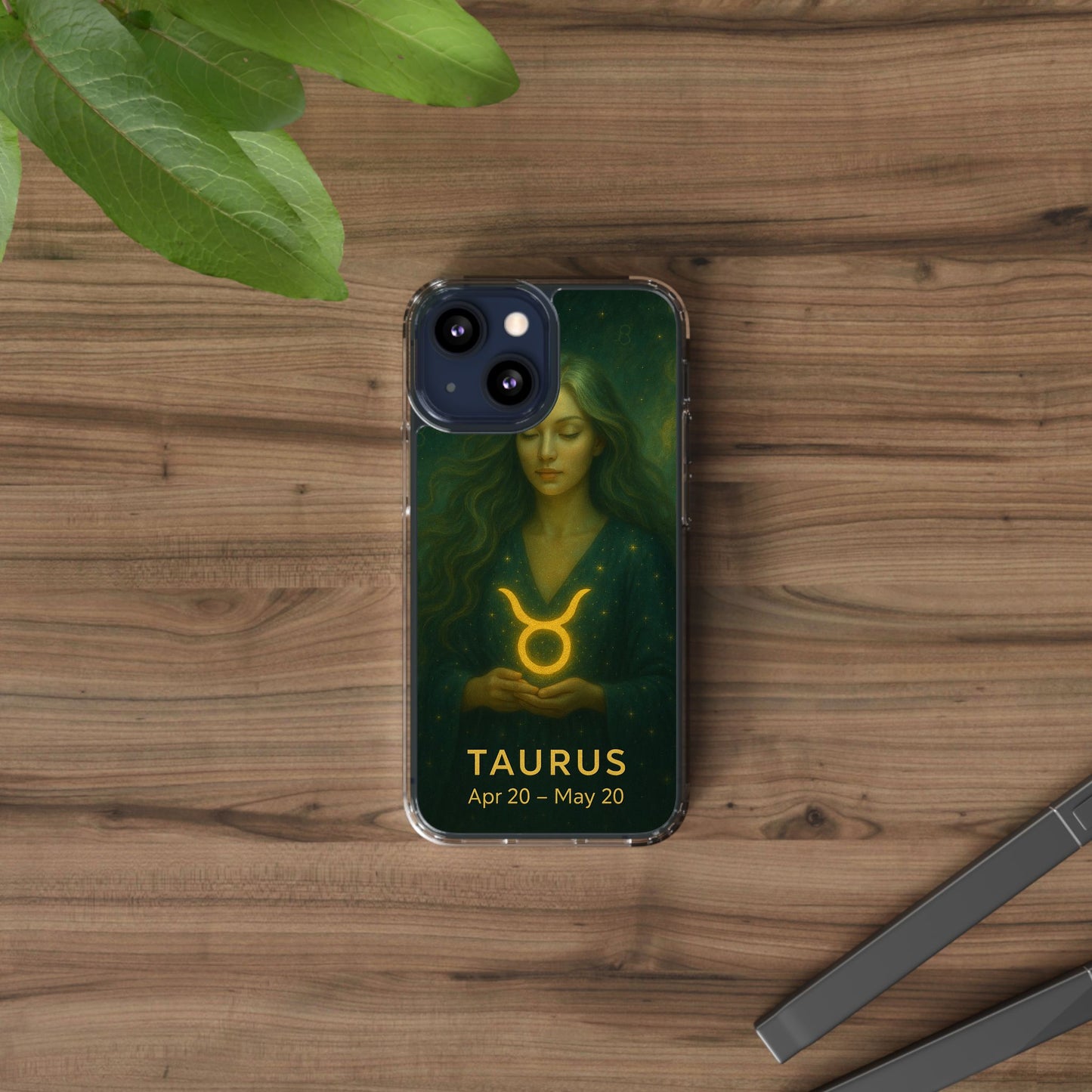 Taurus Clear Phone Case — Zodiac Astrology Design (Apr 20–May 20)