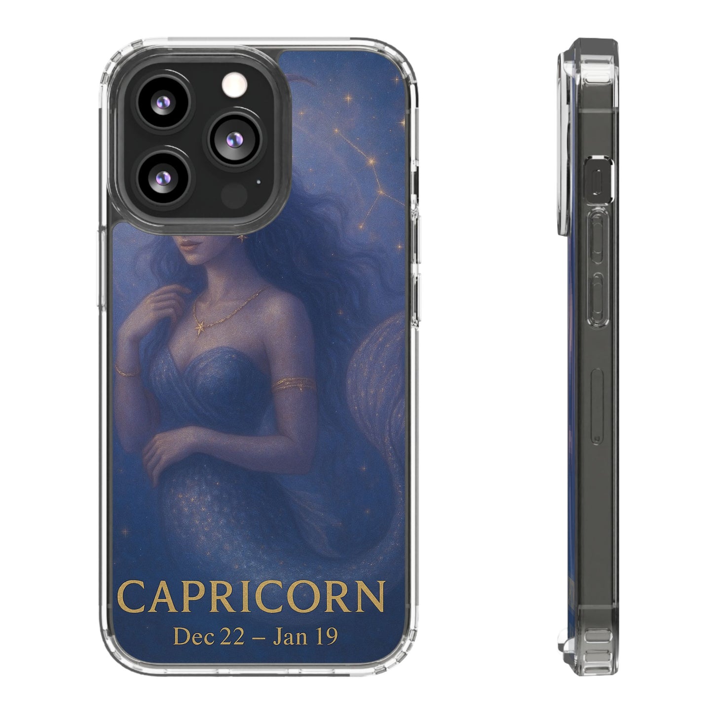 Capricorn Zodiac Clear Phone Case — Dec 22–Jan 19 Astrological Art