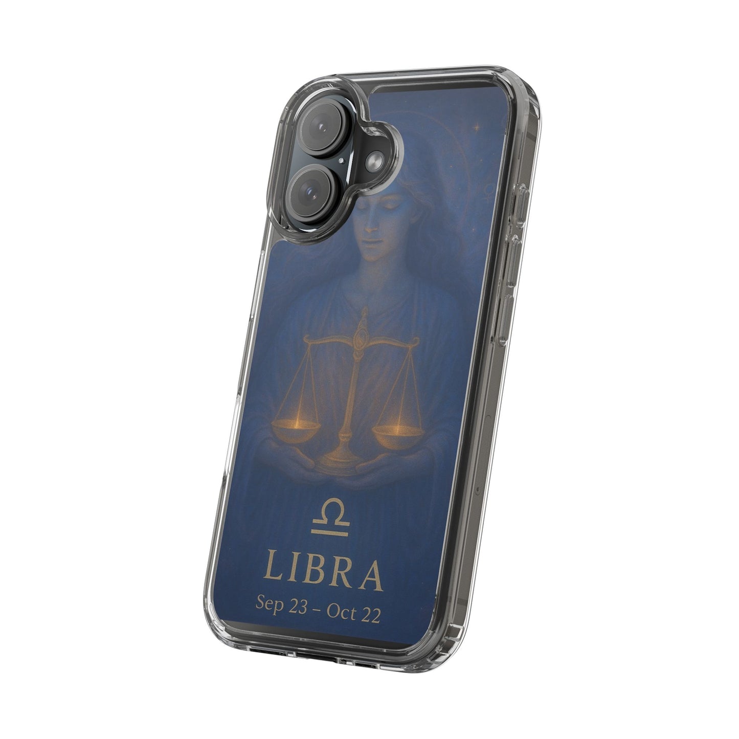 Libra Zodiac Clear Phone Case — Astrological Scales Design (Sep 23–Oct 22)