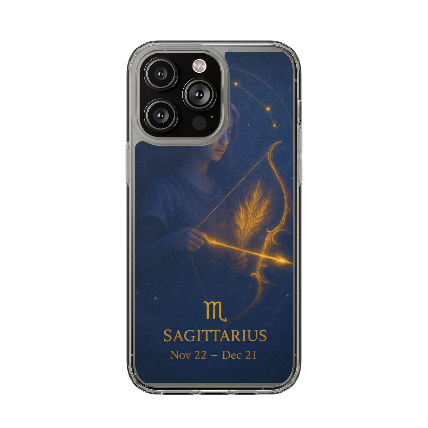 Sagittarius Zodiac Clear Phone Case — Nov 22–Dec 21 Constellation Design