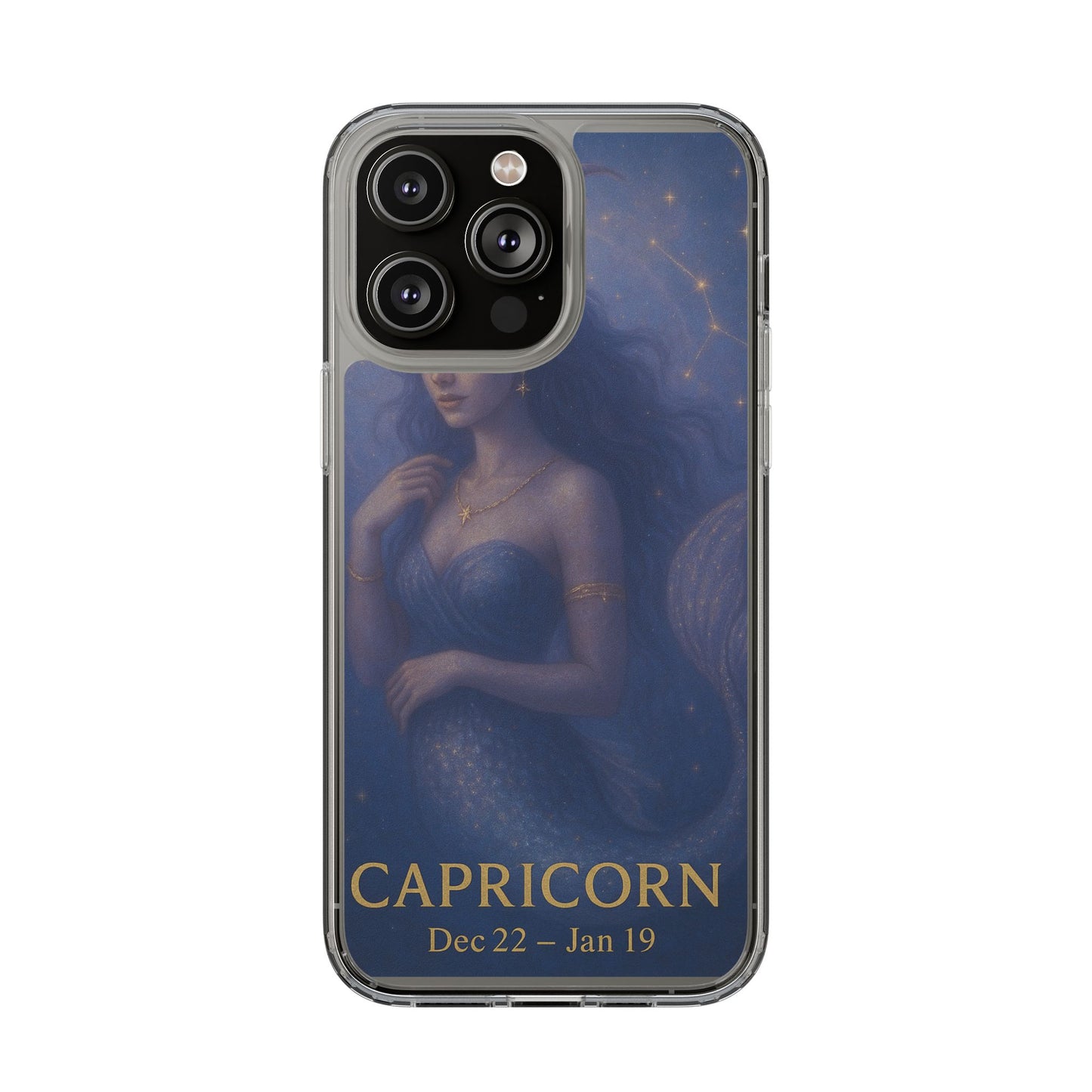 Capricorn Zodiac Clear Phone Case — Dec 22–Jan 19 Astrological Art