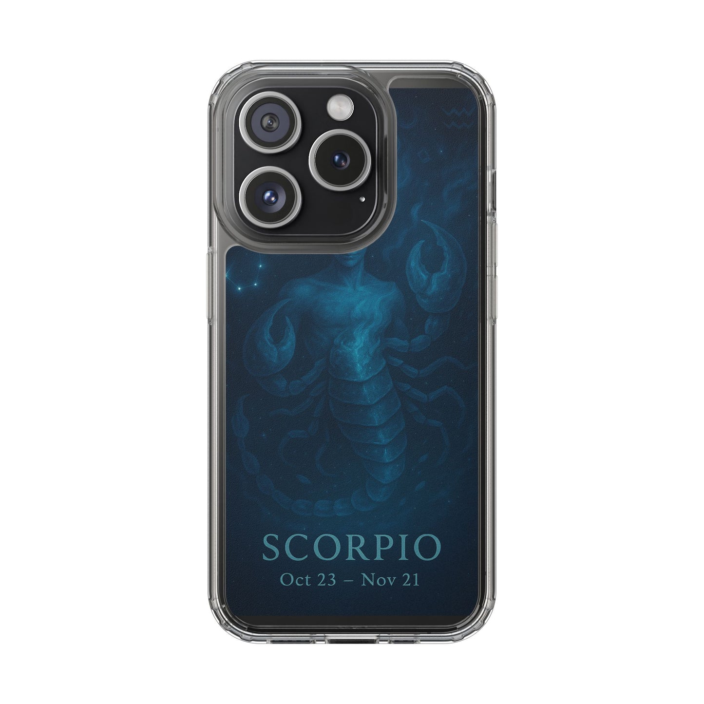Scorpio Zodiac Clear Phone Case — Oct 23–Nov 21 Astrological Design