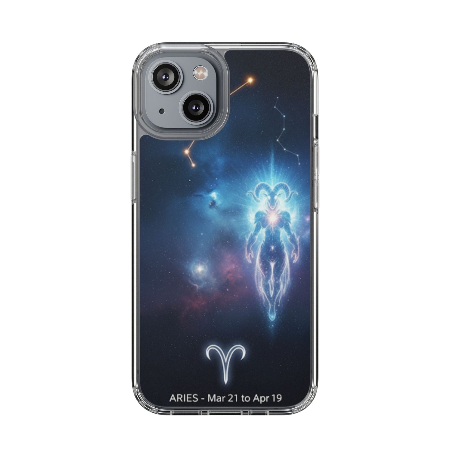 Aries Astrology Clear Phone Case — Impact‑Resistant Zodiac Design