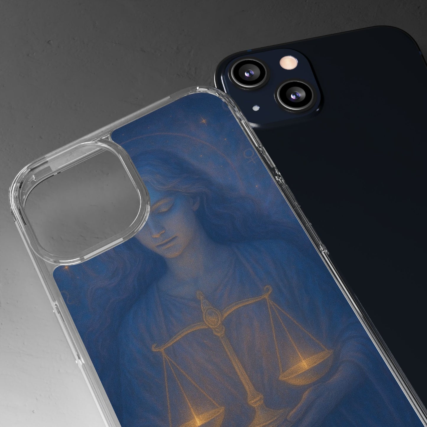 Libra Zodiac Clear Phone Case — Astrological Scales Design (Sep 23–Oct 22)