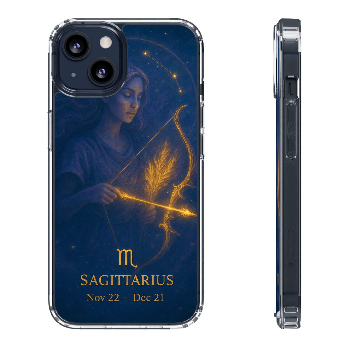 Sagittarius Zodiac Clear Phone Case — Nov 22–Dec 21 Constellation Design