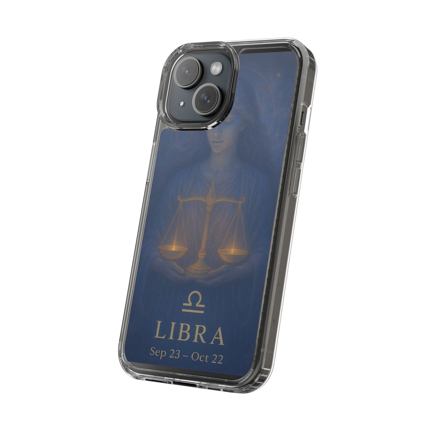 Libra Zodiac Clear Phone Case — Astrological Scales Design (Sep 23–Oct 22)