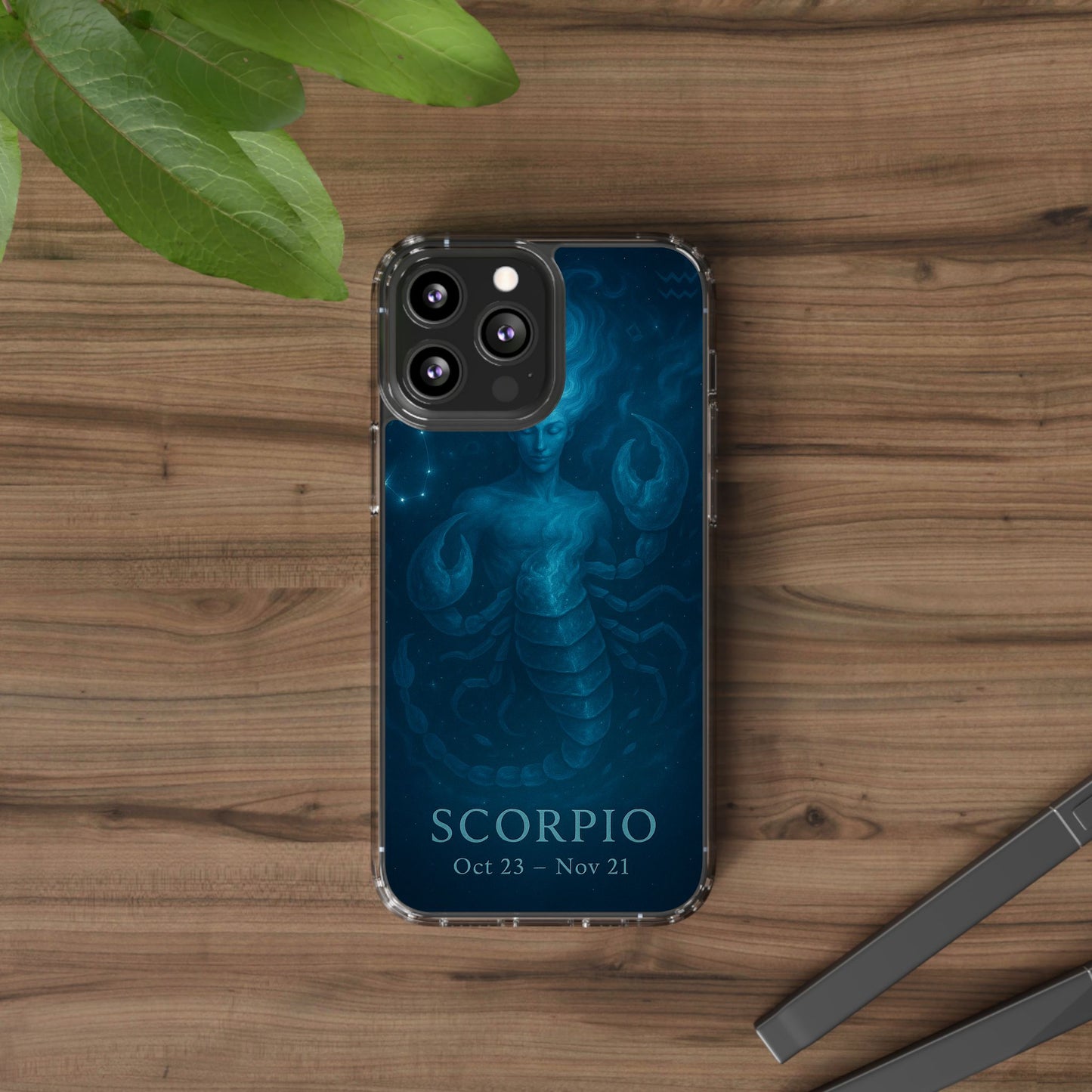 Scorpio Zodiac Clear Phone Case — Oct 23–Nov 21 Astrological Design