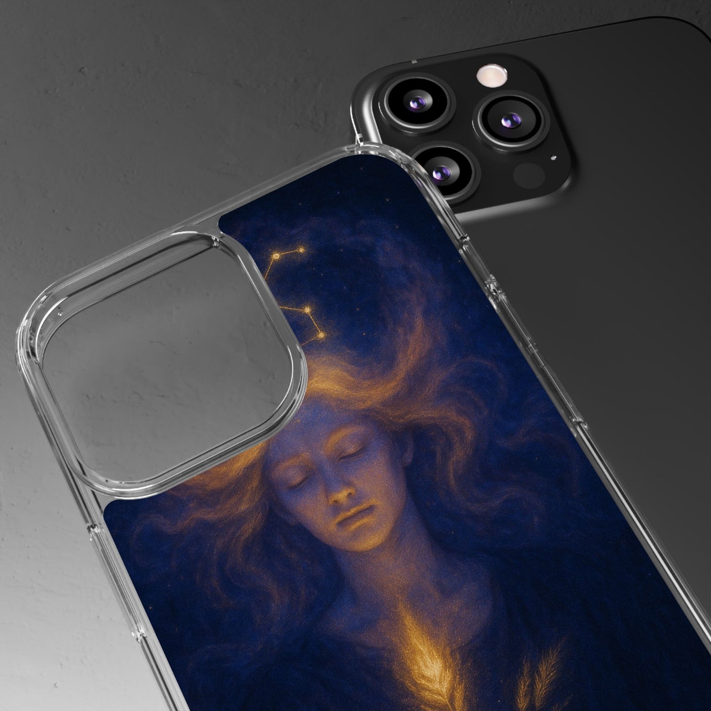 Leo Zodiac Clear Phone Case — Mystical Constellation Design (July 23–Aug 22)