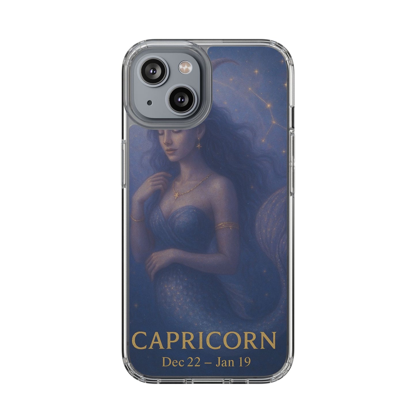 Capricorn Zodiac Clear Phone Case — Dec 22–Jan 19 Astrological Art