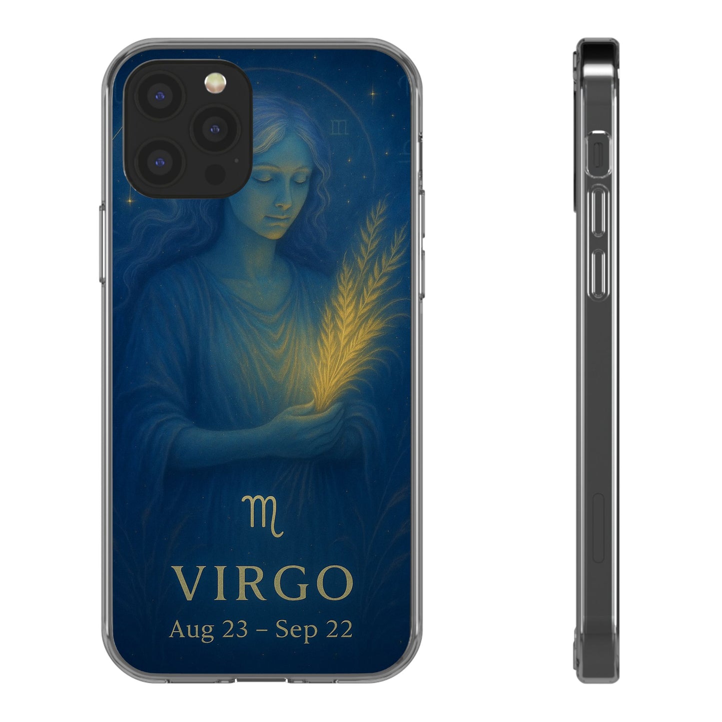 Virgo Zodiac Clear Phone Case — August 23–September 22 Celestial Design