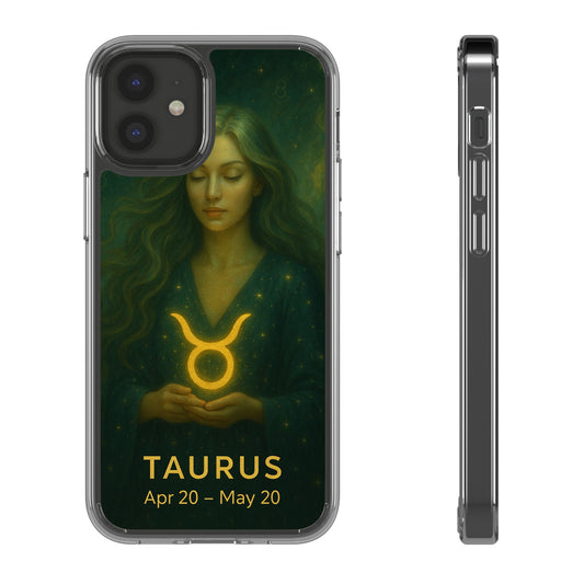 Taurus Clear Phone Case — Zodiac Astrology Design (Apr 20–May 20)