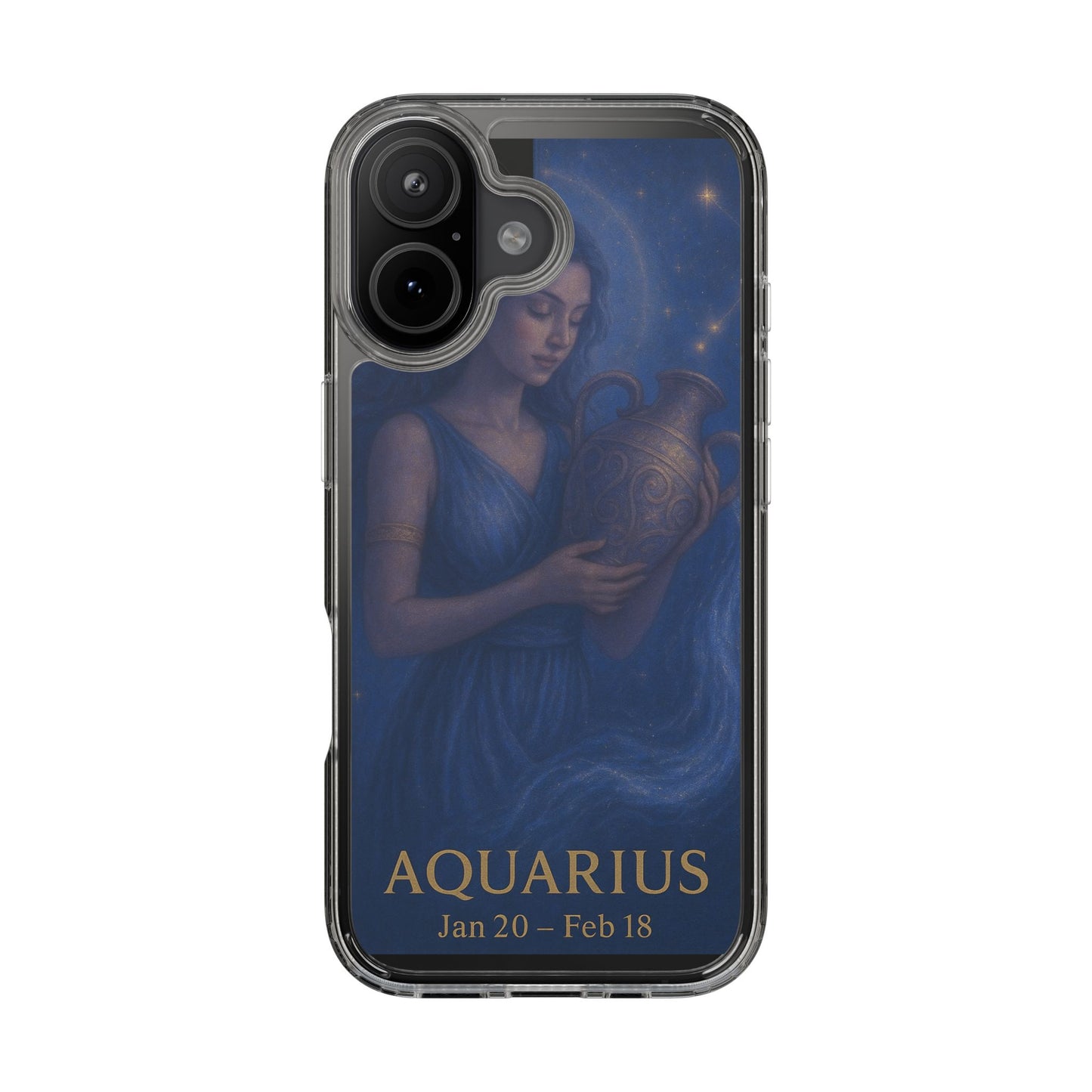 Aquarius Clear Phone Case — Zodiac Jan 20–Feb 18 Astrology Design