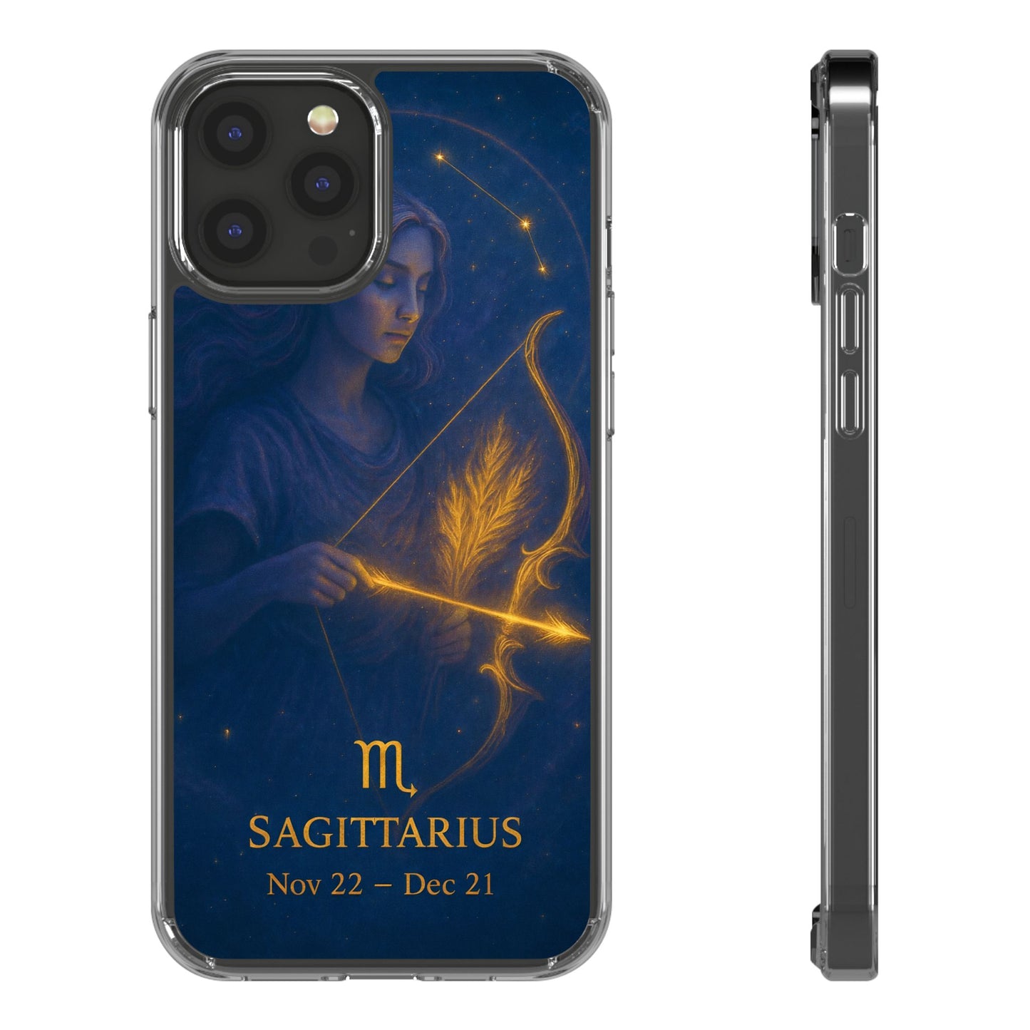 Sagittarius Zodiac Clear Phone Case — Nov 22–Dec 21 Constellation Design
