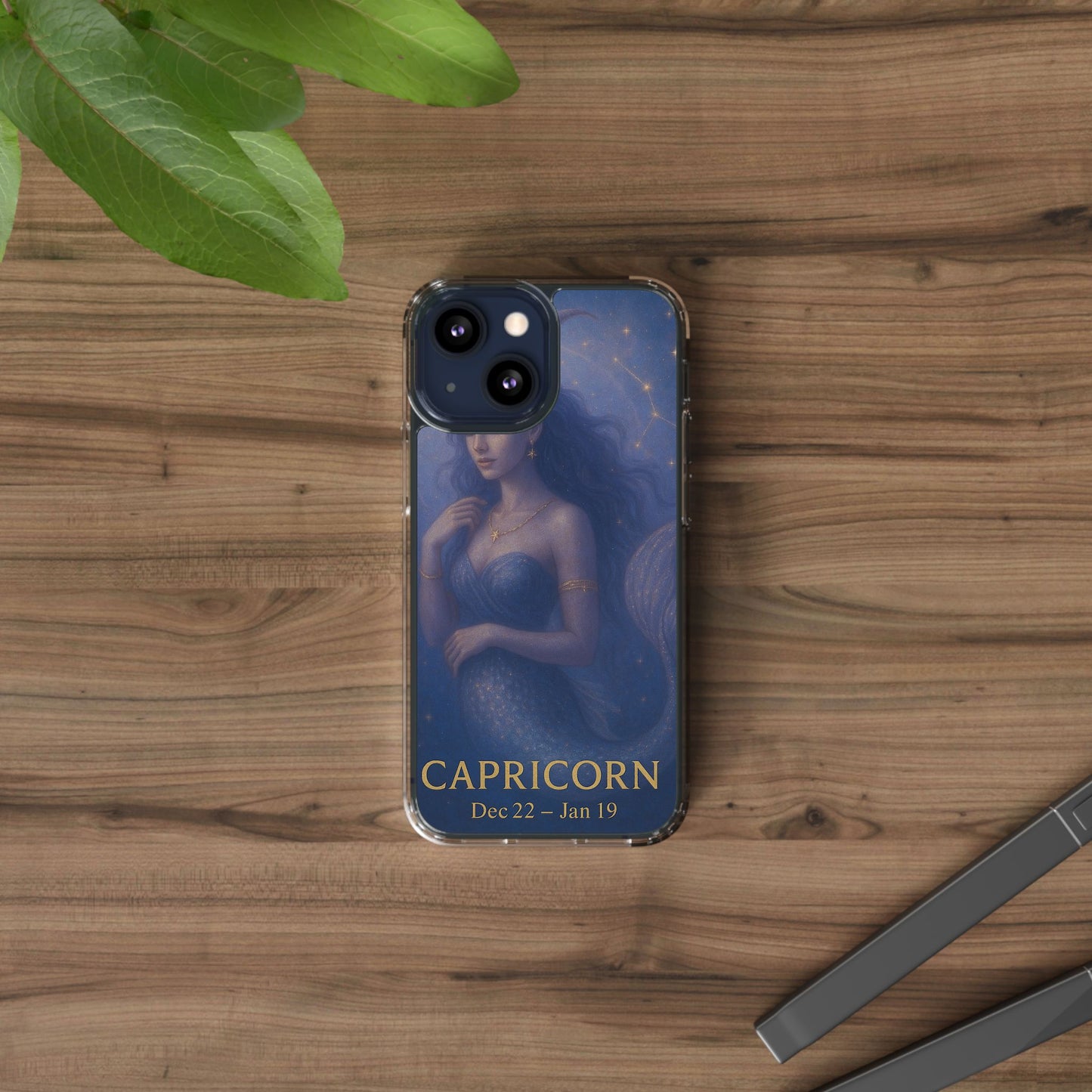 Capricorn Zodiac Clear Phone Case — Dec 22–Jan 19 Astrological Art