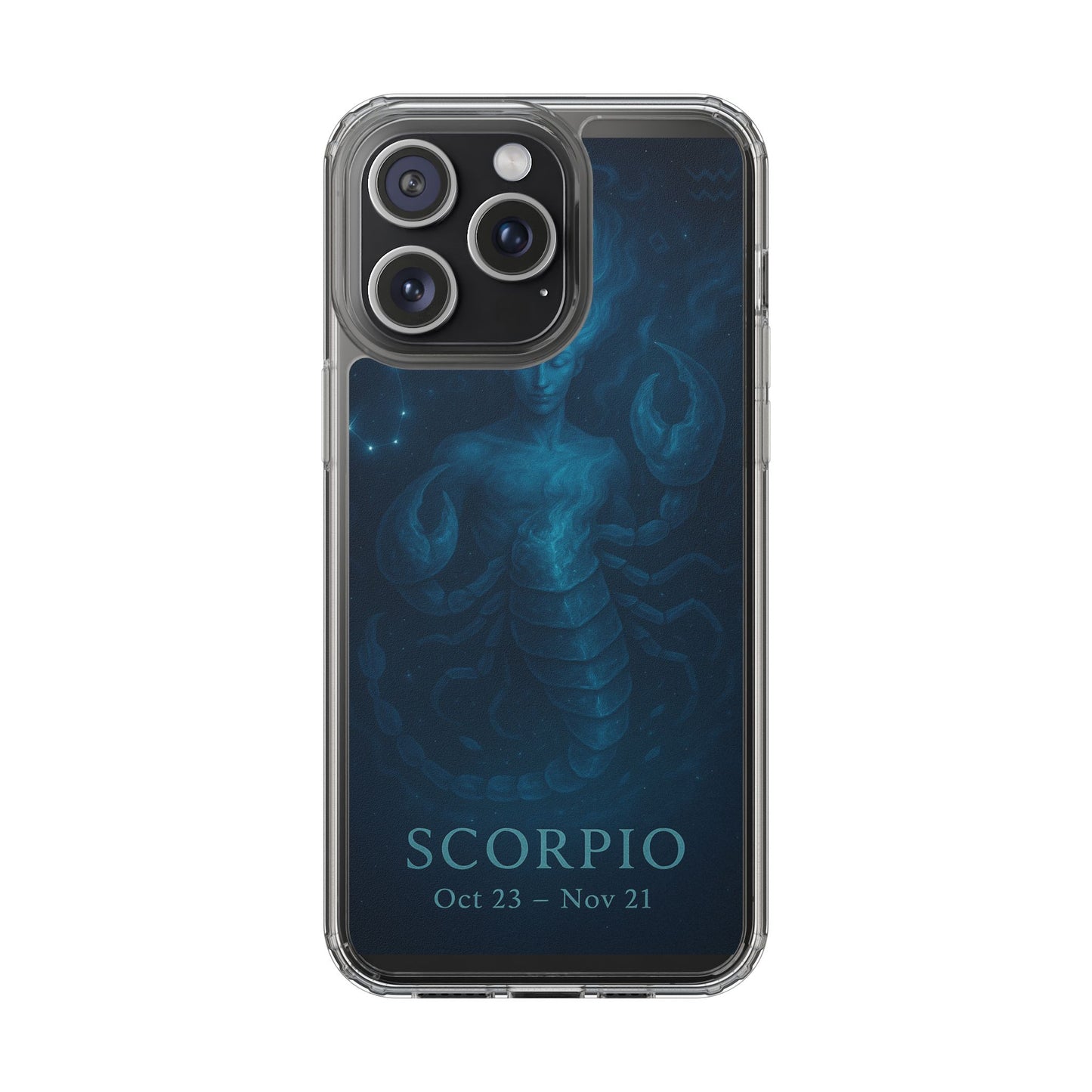 Scorpio Zodiac Clear Phone Case — Oct 23–Nov 21 Astrological Design