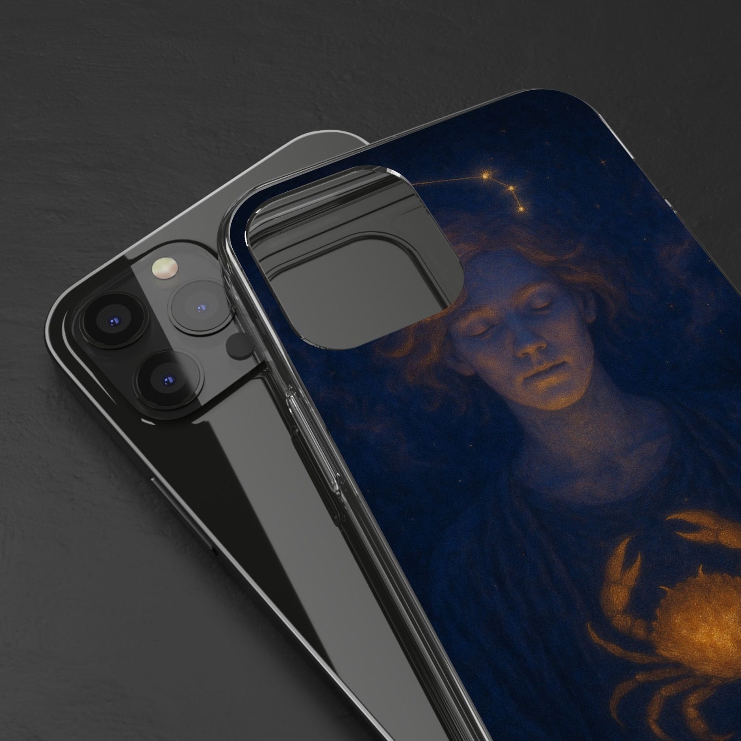 Cancer Zodiac Clear Phone Case — June 21–July 22 Crab Constellation Design