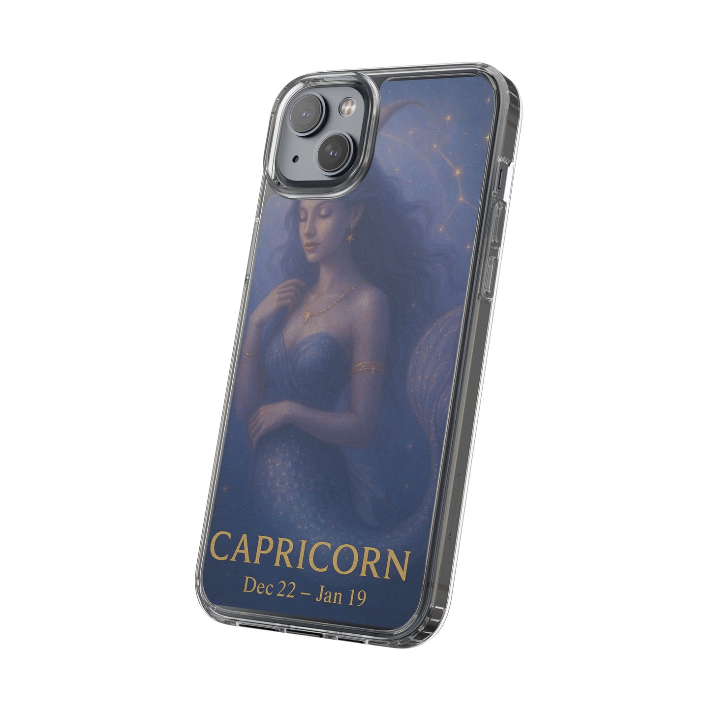 Capricorn Zodiac Clear Phone Case — Dec 22–Jan 19 Astrological Art
