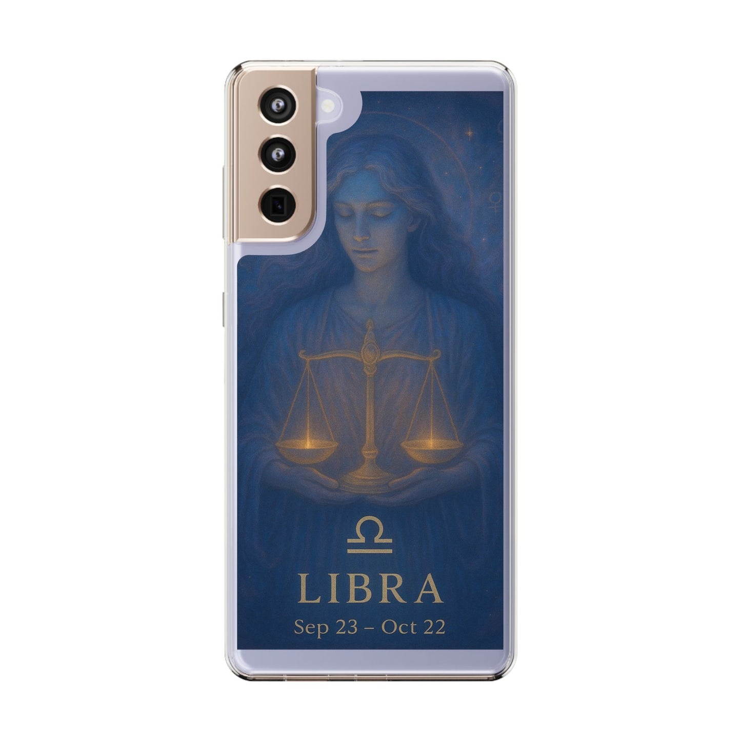 Libra Zodiac Clear Phone Case — Astrological Scales Design (Sep 23–Oct 22)