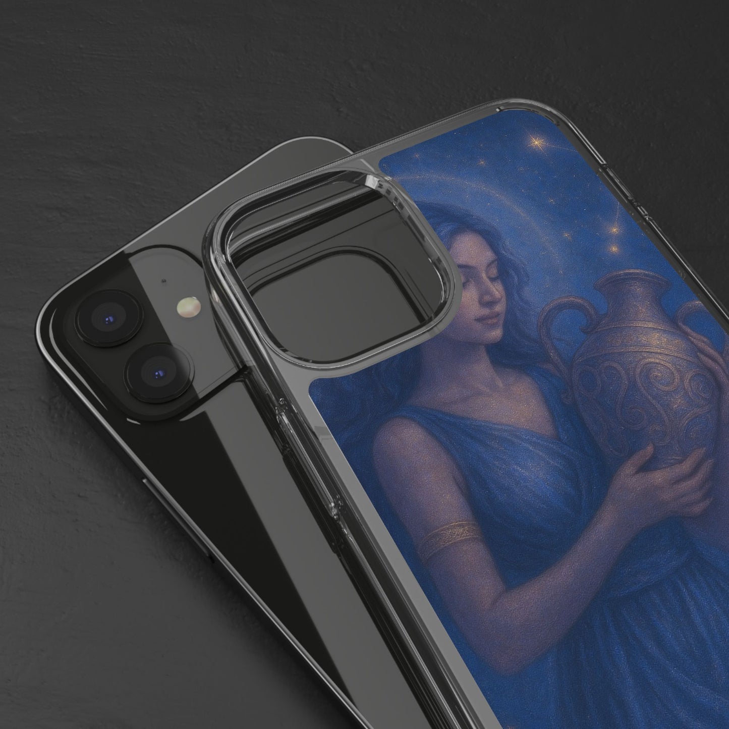Aquarius Clear Phone Case — Zodiac Jan 20–Feb 18 Astrology Design