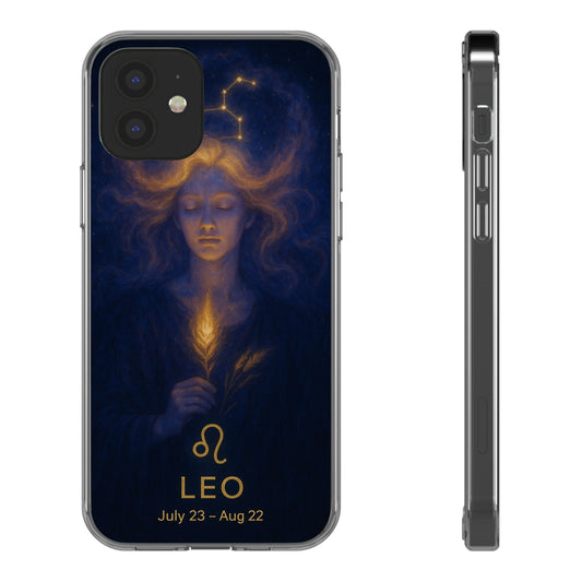 Leo Zodiac Clear Phone Case — Mystical Constellation Design (July 23–Aug 22)