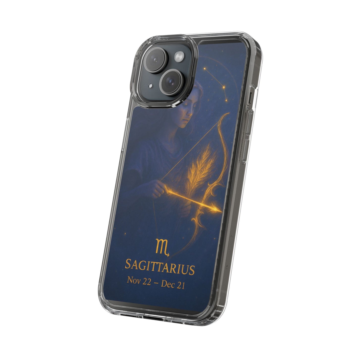 Sagittarius Zodiac Clear Phone Case — Nov 22–Dec 21 Constellation Design