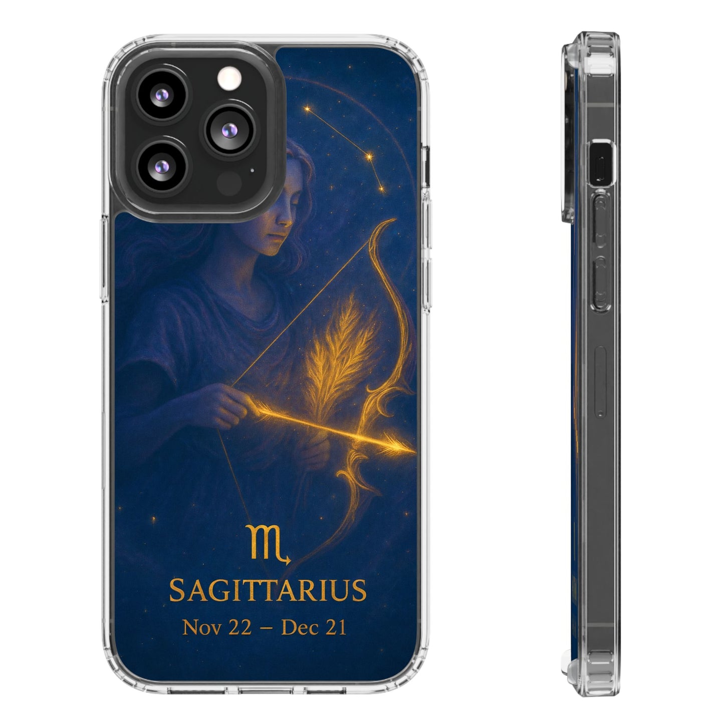 Sagittarius Zodiac Clear Phone Case — Nov 22–Dec 21 Constellation Design