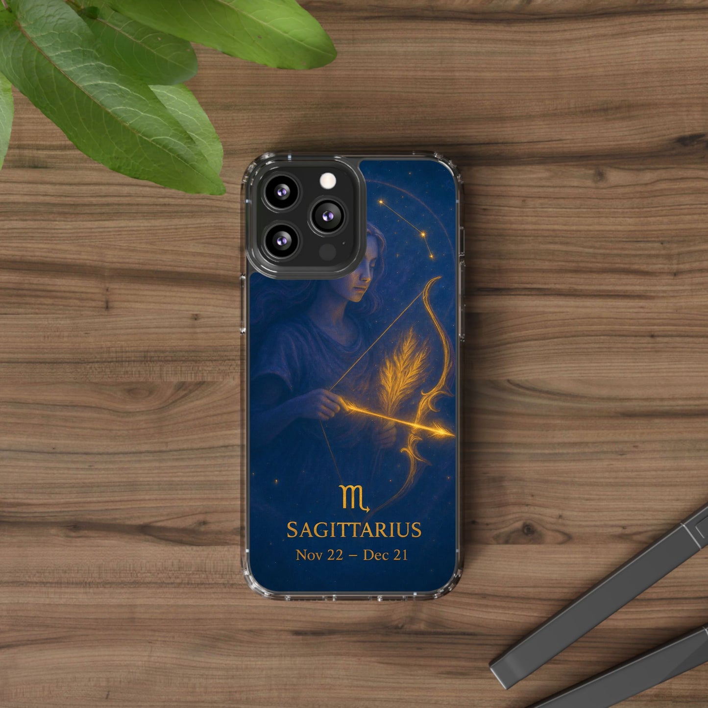 Sagittarius Zodiac Clear Phone Case — Nov 22–Dec 21 Constellation Design