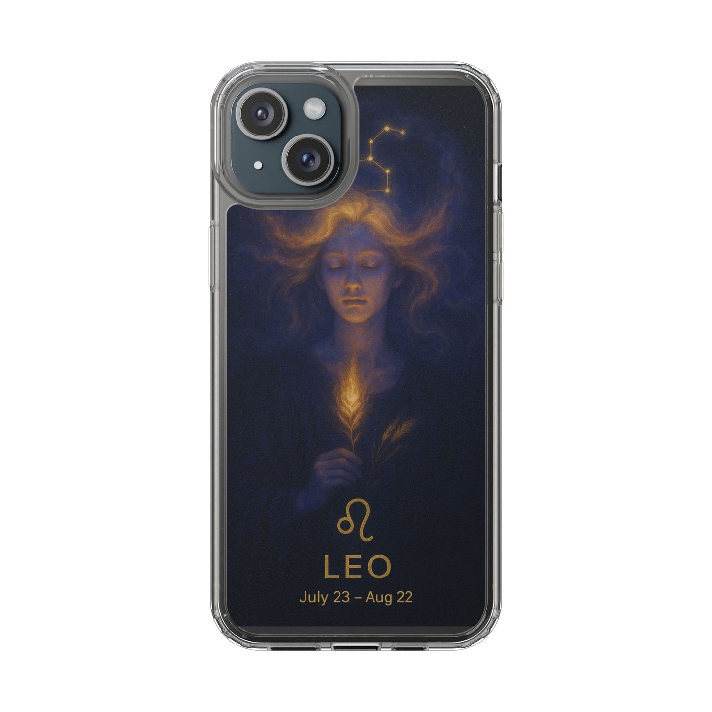 Leo Zodiac Clear Phone Case — Mystical Constellation Design (July 23–Aug 22)