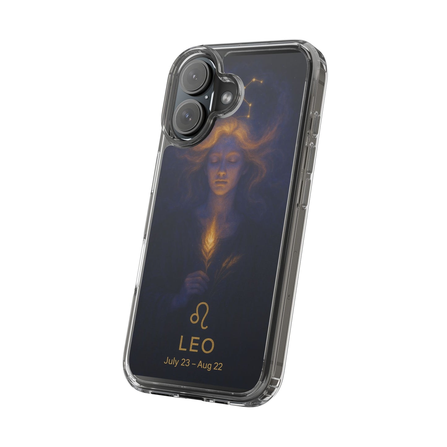 Leo Zodiac Clear Phone Case — Mystical Constellation Design (July 23–Aug 22)