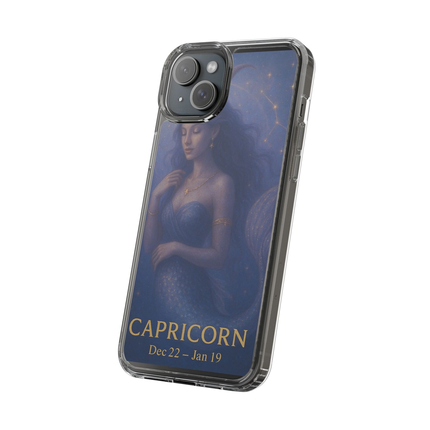 Capricorn Zodiac Clear Phone Case — Dec 22–Jan 19 Astrological Art